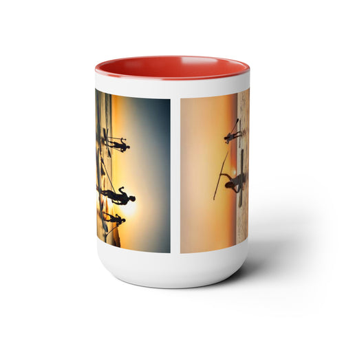 Two-Tone Coffee Mugs, 15oz